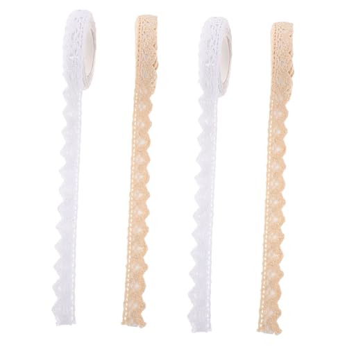 WRITWAA 4 Rollen Baumwoll Nähspitze Dekoratives Band Spitze Selbstklebendes Band Aufkleber Dekoratives Spitzenband Spitzen Masking Lace von WRITWAA