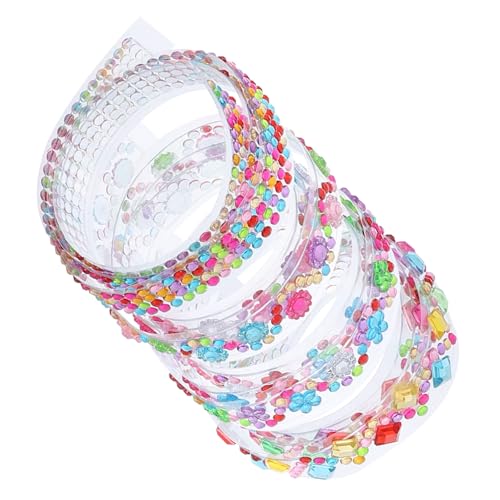 WRITWAA 4 Rollen Selbstklebendes Acryl Strassband DIY Dekoration Bastelsteine Glitzersteine für Scrapbooking Geschenk Auto Handy Verzierung von WRITWAA