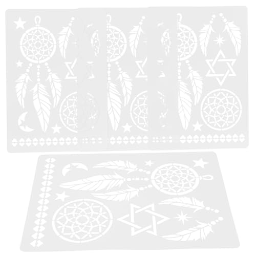 WRITWAA 4 Stück Mandala Malschablonen aus Pet Wiederverwendbare DIY Wandmalerei Schablonen für Wand Boden Möbel Glatte Kanten Geeignet für Kreative Heimdekoration und Bastelprojekte von WRITWAA