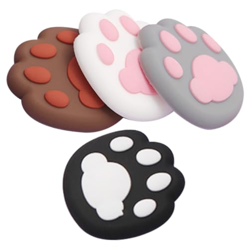 WRITWAA 4 Stück Teiliges Katzenpfoten Türgriff Wandpuffer aus Silikon Geräuschdämpfend Selbstklebend Kratzfester Türstopper zur Wandmontage Schutz vor Türschlag und Dellen in Braun von WRITWAA