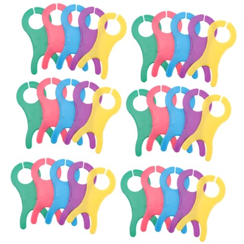 WRITWAA 40 Stück Teiliges Buntes Fischform aus Robustem Kunststoff Großes DIY Web Strickwerkzeug für Handarbeiten Kreuzstich Stickerei und Nähprojekte von WRITWAA