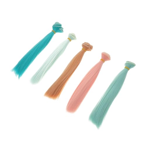 WRITWAA 5 Stück Teiliges Doll Hair Wefts Hitzebeständige Gerade Puppenhaar perücken aus Hochwertiger Hochtemperaturfaser Langlebig und Leicht zu Reinigen für DIY Puppenhaar Styling und WRITWAA 5 Stück Teiliges Doll Hair Wefts Hitzebeständige Gerade Puppenhaar perücken aus Hochwertiger Hochtemperaturfaser Langlebig und Leicht zu Reinigen für DIY Puppenhaar Styling und von WRITWAA