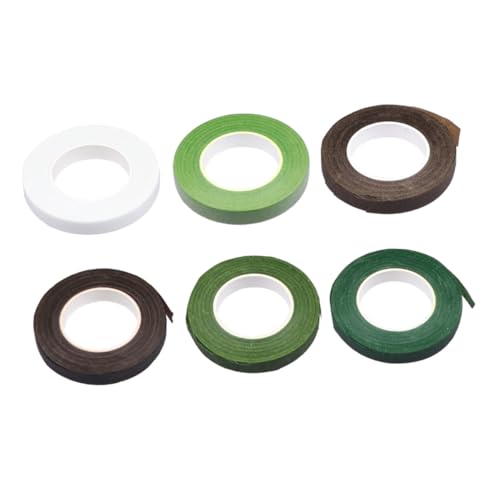 WRITWAA 6 Rollen Teiliges Blumenbindeband Floristikband Selbstklebend für Blumenstrauß Basteln Stielverpackung DIY Dekorationen in Grün Brauntönen WRITWAA 6 Rollen Teiliges Blumenbindeband Floristikband Selbstklebend für Blumenstrauß Basteln Stielverpackung DIY Dekorationen in Grün Brauntönen von WRITWAA