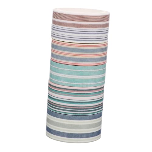 WRITWAA 6 Rollen Washi Tape Gestreift Strapazierfähiges Rückstandsfrei Entfernbares Masking Tape für DIY Bastelprojekte Scrapbooking Geschenkverpackungen und Planerdekoration von WRITWAA