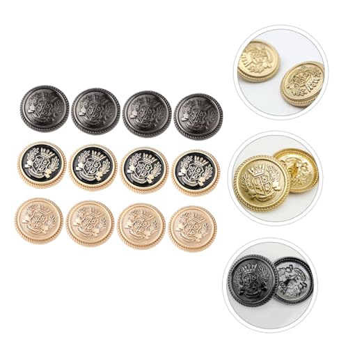 WRITWAA 60 Stück Teiliges Britische Metallknöpfe Legierungsdruckknöpfe mit Weizenmuster Vintage Stil für Anzüge Mäntel Uniformen Robust und Rostfrei zum Annähen an Blazer und Jacken von WRITWAA