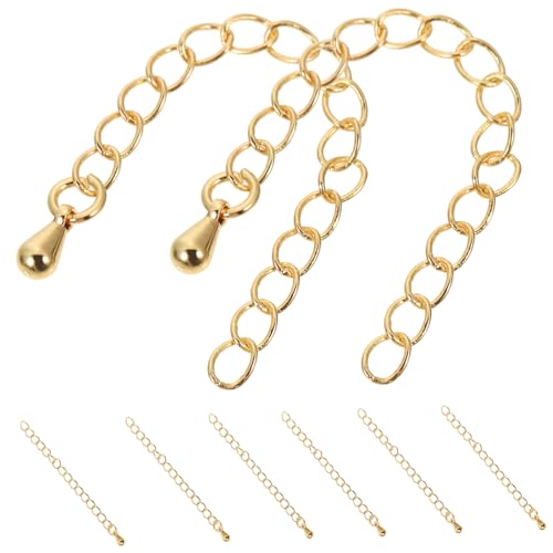 WRITWAA 8 Stück Gold Verlängerungskettchen Schmuckverlängerungsketten für Halsketten Armbänder DIY Schmuckherstellung Langlebige Erweiterungsketten von WRITWAA