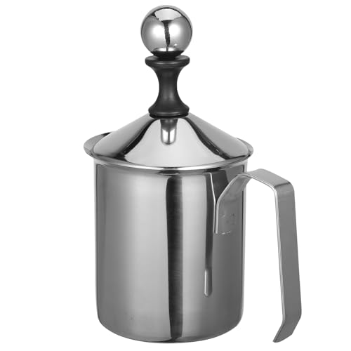 WRITWAA Aufschäumkrug: 400 ml Milchaufschäumerbecher Aufschäumkrug - Manueller Milchaufschäumerkrug aus Edelstahl für Kaffee Latte Cappuccino Küchengeräte WRITWAA Aufschäumkrug: 400 ml Milchaufschäumerbecher Aufschäumkrug - Manueller Milchaufschäumerkrug aus Edelstahl für Kaffee Latte Cappuccino Küchengeräte von WRITWAA