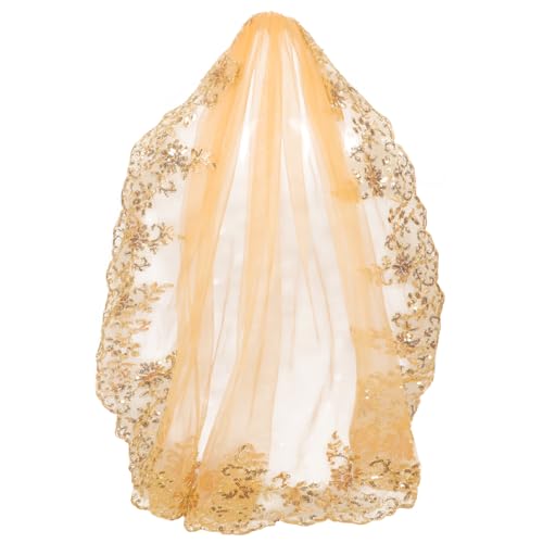 WRITWAA Brautschleier Gold mit Pailletten Langer Hochzeits Schleier für Bräute Elegantes Haar Accessoire für Besondere Anlässe für Hochzeiten und Partys WRITWAA Brautschleier Gold mit Pailletten Langer Hochzeits Schleier für Bräute Elegantes Haar Accessoire für Besondere Anlässe für Hochzeiten und Partys von WRITWAA
