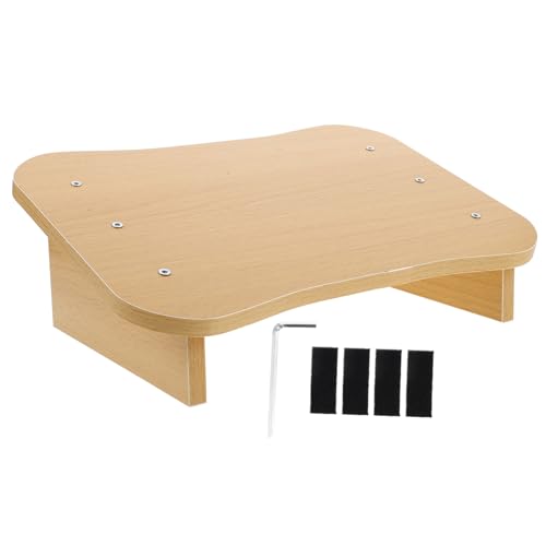 WRITWAA Fußbank Tritthocker fürs Bett Fußstütze unter Schreibtisch Hocker für Toilettenfüße unter dem Toiletten-Tritthocker fußhocker für die dusche Holz Beige von WRITWAA