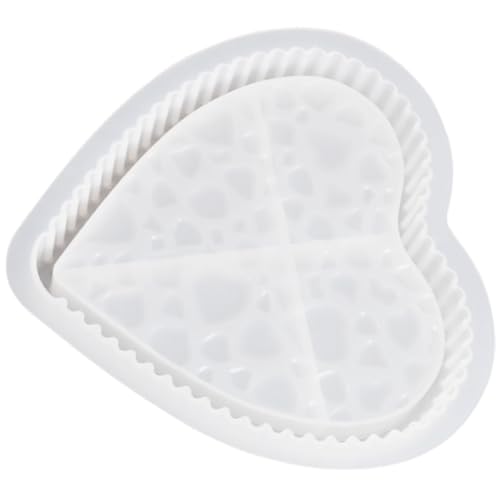 WRITWAA Herzförmige Silikonform Tablett Strukturiert DIY Aufbewahrungsbox Gießform Wiederverwendbar Verschleißfest für Heimdekoration und Bastelbedarf von WRITWAA