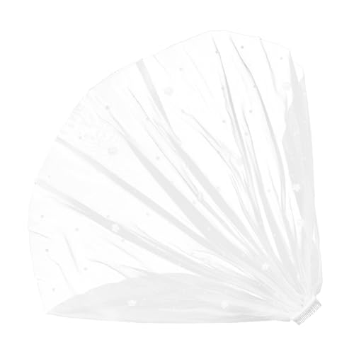 WRITWAA Hochzeitsschleier Brautschleier mit Kamm Brautschleier aus Tüll Spitzenschleier für Frauen Hochzeit Blumenschleier für Bräute Weiches Netz Weiß von WRITWAA