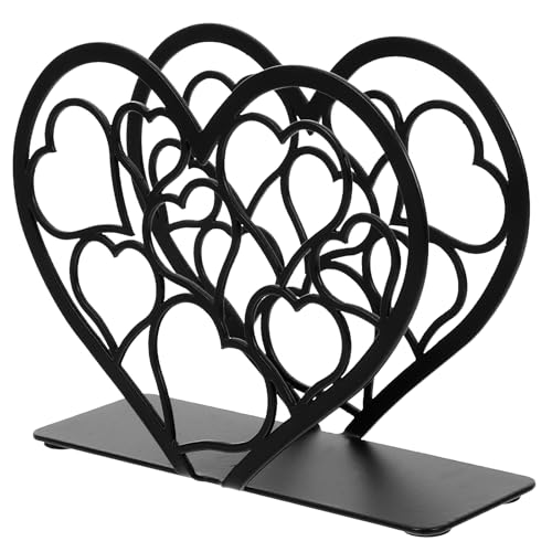 Schwarzer Eisen Serviettenhalter Herzform FüR Den Tisch, Romantische Dekoration FüR Valentinstag, Multifunktionaler ServiettenstäNder FüR Zuhause Und Veranstaltungen von WRITWAA