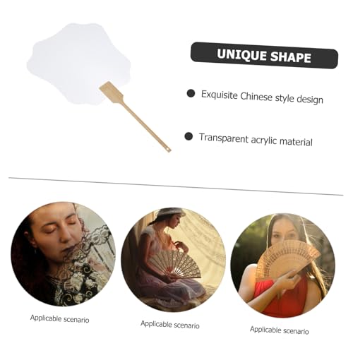WRITWAA Transparenter DIY Handfächer aus Robustem Eleganter Chinesischer Stil Leicht Zusammenbaubar Dekorativ für Hochzeiten Partys und Kreative Handwerksprojekte Praktischer von WRITWAA