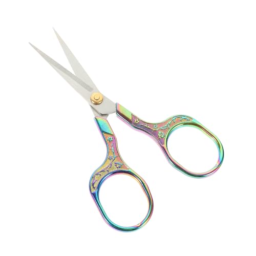 WRITWAA Vintage Edelstahl Stickschere mit Scharfer Spitze Komfortabler Griff Farbiger Titanbeschichtung Vielseitig für Stoffe Papier als Fadenschere und Zuschneidewerkzeug von WRITWAA