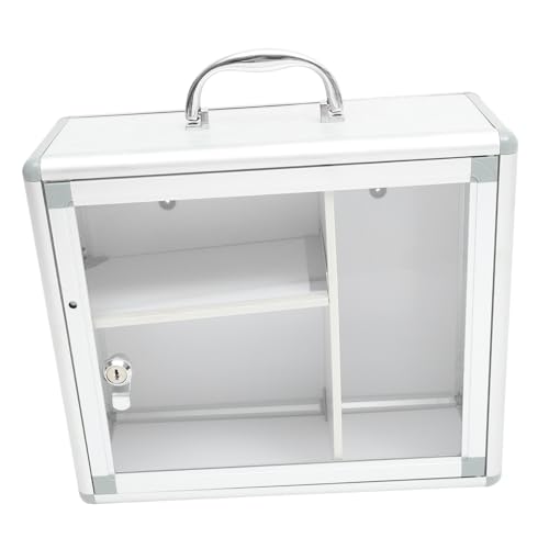 WRITWAA Wandmontierte Medizinbox Aus Aluminiumlegierung Abschließbare Aufbewahrungsbox Für Medikamente Großer Werkzeugcontainer Für Praktische Mehrzweckbox Mit Mehreren Fächern von WRITWAA