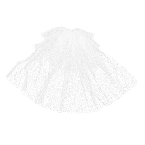 WRITWAA Weißes Kurzes Mehrlagiges Brautschleier-headpiece Kunstvoll Handgefertigt Nahtlos Kombinierbar Eleganter Hochzeitsschleier für Braut Junggesellinnenabschied Brautdusche und von WRITWAA