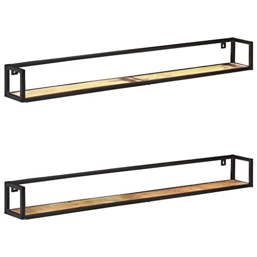 WRJENFSC 2 STK Wandregal Industrial Style 160 cm Altholz Massiv mit Eisenrahmen Schmal für Wohnzimmer Küche Bad WRJENFSC 2 STK Wandregal Industrial Style 160 cm Altholz Massiv mit Eisenrahmen Schmal für Wohnzimmer Küche Bad von WRJENFSC