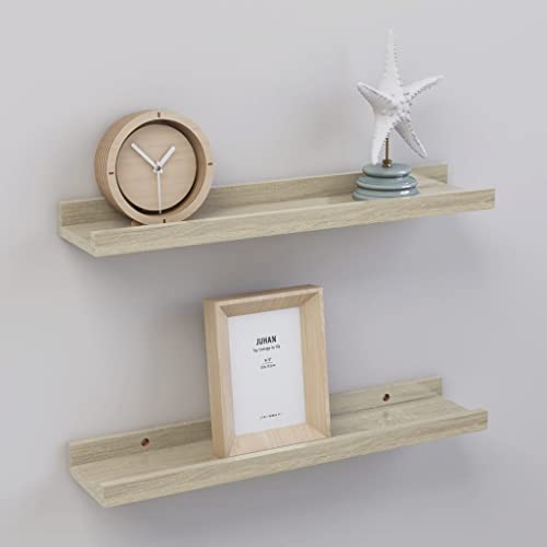 WRJENFSC 2 STK. Wandregal Sonoma-Eiche 40x9x3 cm MDF Schweberegale für Wohnzimmer Küche Bad - Dekorative Ablage Bücher Pflanzen Robust Einfach Reinigen von WRJENFSC