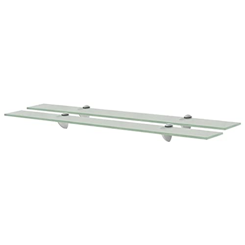 WRJENFSC 2 Stück Glas Schweberegale Wandregal 80x10 cm 8 mm Matt mit Klemmbügeln für Dekoration in Wohnzimmer Schlafzimmer Bad WRJENFSC 2 Stück Glas Schweberegale Wandregal 80x10 cm 8 mm Matt mit Klemmbügeln für Dekoration in Wohnzimmer Schlafzimmer Bad von WRJENFSC