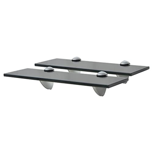 WRJENFSC 2 Stück Glas Schweberegale Wandregal Schwarz 30x20 cm 8 mm mit 10 kg Tragkraft für Badezimmer Küche Wohnzimmer Dekoration WRJENFSC 2 Stück Glas Schweberegale Wandregal Schwarz 30x20 cm 8 mm mit 10 kg Tragkraft für Badezimmer Küche Wohnzimmer Dekoration von WRJENFSC