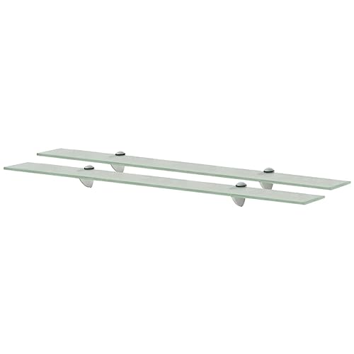 WRJENFSC 2 Stück Glas Schweberegale Wandregal aus Sicherheitsglas 90x20 cm 8 mm Matt mit Zinklegierung Clips Tragfähigkeit 15 kg Einfache Montage für Wohnzimmer Schlafzimmer Bad Dekoration WRJENFSC 2 Stück Glas Schweberegale Wandregal aus Sicherheitsglas 90x20 cm 8 mm Matt mit Zinklegierung Clips Tragfähigkeit 15 kg Einfache Montage für Wohnzimmer Schlafzimmer Bad Dekoration von WRJENFSC