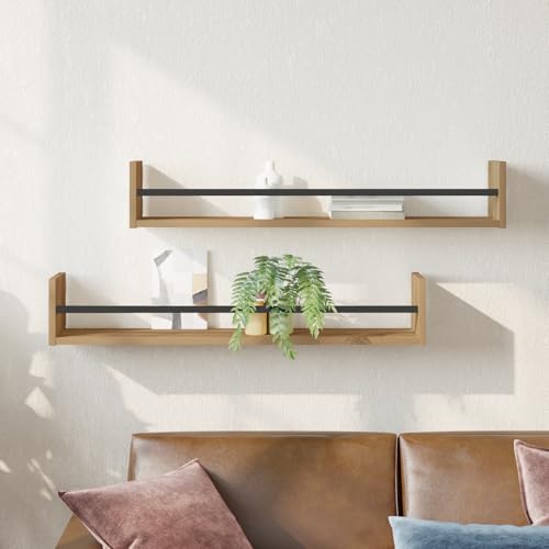 WRJENFSC 2er Set Wandregal Artisan Eiche 80x16x14 cm Braun Schmal Bücherregal mit Montagezubehör Stilvolles Design für Wohnzimmer Deko WRJENFSC 2er Set Wandregal Artisan Eiche 80x16x14 cm Braun Schmal Bücherregal mit Montagezubehör Stilvolles Design für Wohnzimmer Deko von WRJENFSC