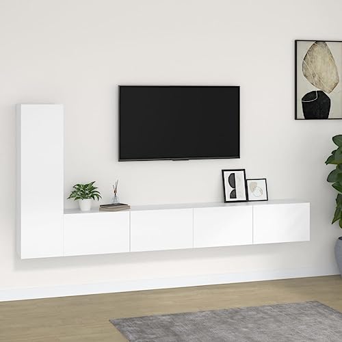 WRJENFSC 3-TLG. TV-Schrank-Set Weiß Holzwerkstoff Tv Cabinet for Living Room Tv Sideboard Wohnzimmer Wohnzimmer Möbel Buffetschrank für Inneres Wohnstube Schlafzimmer Flur WRJENFSC 3-TLG. TV-Schrank-Set Weiß Holzwerkstoff Tv Cabinet for Living Room Tv Sideboard Wohnzimmer Wohnzimmer Möbel Buffetschrank für Inneres Wohnstube Schlafzimmer Flur von WRJENFSC