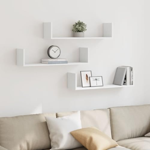 WRJENFSC 3er Set Wandregal Weiß Holzwerkstoff 80x18x18 cm Schwebendes Regal für Bücher Deko Pflanzen Wandmontage in Wohnzimmer Küche Badezimmer WRJENFSC 3er Set Wandregal Weiß Holzwerkstoff 80x18x18 cm Schwebendes Regal für Bücher Deko Pflanzen Wandmontage in Wohnzimmer Küche Badezimmer von WRJENFSC