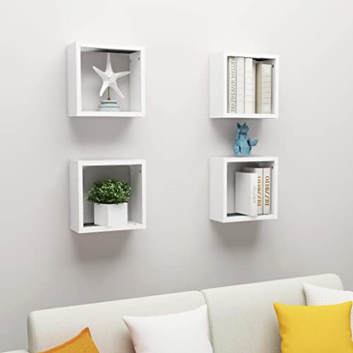 WRJENFSC 4 Stück Weiße Wandregale Würfelform Schweberegale 30x15x30 cm Holzwerkstoff Praktisches Design für Wohnzimmer Schlafzimmer Küche Dekoration WRJENFSC 4 Stück Weiße Wandregale Würfelform Schweberegale 30x15x30 cm Holzwerkstoff Praktisches Design für Wohnzimmer Schlafzimmer Küche Dekoration von WRJENFSC