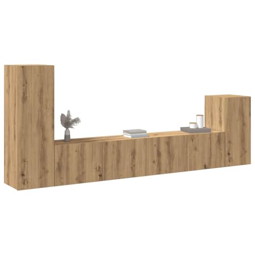 WRJENFSC 4-TLG. TV-Schrank-Set Wandmontage Artisan-Eiche Holzwerkstoff Tv-Schrank Tv Sideboard Wohnzimmer Tv Ständer Wohnzimmer Möbel für Inneres Flur Wohnstube Schlafzimmer von WRJENFSC