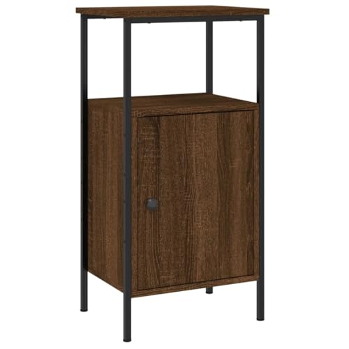 WRJENFSC Beistellschrank Couchtisch Nachtschrank Telefontisch - Nachttisch Braun Eichen-Optik 41x31x80 cm Holzwerkstoff für Wohnzimmer Schlafzimmer Büro Jugendzimmer von WRJENFSC