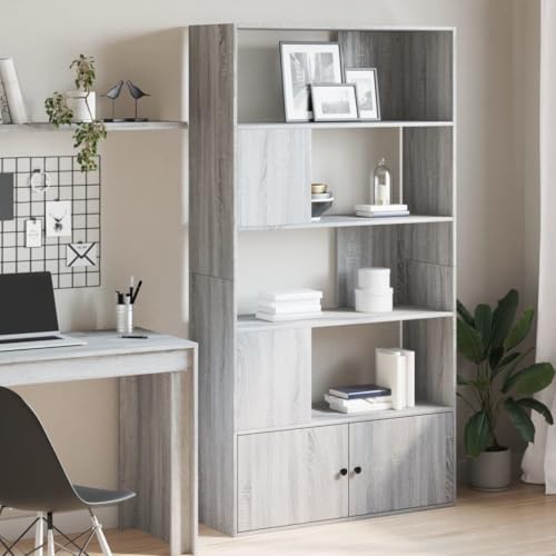 WRJENFSC Bücherregal Grau Sonoma 100x36x189 cm Schmales Hoch Regal Holzwerkstoff Robust Langlebig für Wohnzimmer Büro Schlafzimmer als Raumteiler WRJENFSC Bücherregal Grau Sonoma 100x36x189 cm Schmales Hoch Regal Holzwerkstoff Robust Langlebig für Wohnzimmer Büro Schlafzimmer als Raumteiler von WRJENFSC