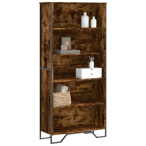 WRJENFSC Bücherregal Holzwerkstoff Schmal 80x31x169 cm Räuchereiche Klassisches Design 5 Fächer Offenes Regal Wohnzimmer Möbel zur Aufbewahrung WRJENFSC Bücherregal Holzwerkstoff Schmal 80x31x169 cm Räuchereiche Klassisches Design 5 Fächer Offenes Regal Wohnzimmer Möbel zur Aufbewahrung von WRJENFSC