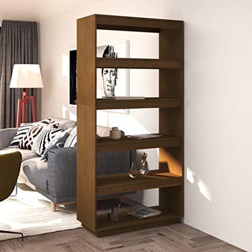 WRJENFSC Bücherregal Raumteiler Schmal Honigbraun Massivholz Kiefer 80x35x167 cm Stabiles Stehregal für Wohnzimmer und Flur als Aufbewahrungslösung WRJENFSC Bücherregal Raumteiler Schmal Honigbraun Massivholz Kiefer 80x35x167 cm Stabiles Stehregal für Wohnzimmer und Flur als Aufbewahrungslösung von WRJENFSC