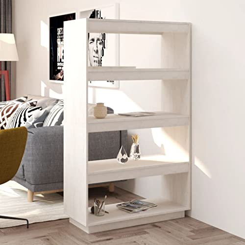 WRJENFSC Bücherregal Raumteiler Weiß Schmal Hoch aus Massivholz Kiefer 80x35x135 cm mit Schlankem Design für Flur und Wohnzimmer WRJENFSC Bücherregal Raumteiler Weiß Schmal Hoch aus Massivholz Kiefer 80x35x135 cm mit Schlankem Design für Flur und Wohnzimmer von WRJENFSC