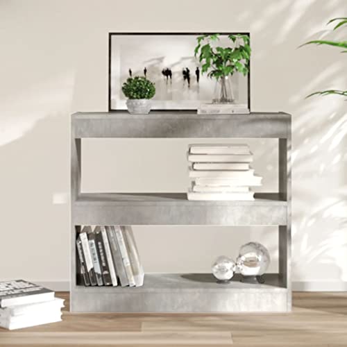 WRJENFSC Bücherregal Raumteiler aus Holzwerkstoff Betongrau 80x30x72 cm Stehendes Regal mit viel Stauraum für Wohnzimmer WRJENFSC Bücherregal Raumteiler aus Holzwerkstoff Betongrau 80x30x72 cm Stehendes Regal mit viel Stauraum für Wohnzimmer von WRJENFSC