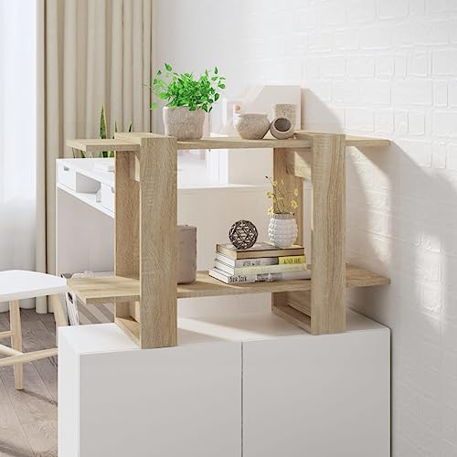 WRJENFSC Bücherregal Raumteiler aus Holzwerkstoff in Sonoma-Eiche 80x30x51 cm | Schmales Stehregal mit Elegantem Design für Stauraum Bücher Deko als Raumteiler in Flur Wohnzimmer WRJENFSC Bücherregal Raumteiler aus Holzwerkstoff in Sonoma-Eiche 80x30x51 cm | Schmales Stehregal mit Elegantem Design für Stauraum Bücher Deko als Raumteiler in Flur Wohnzimmer von WRJENFSC