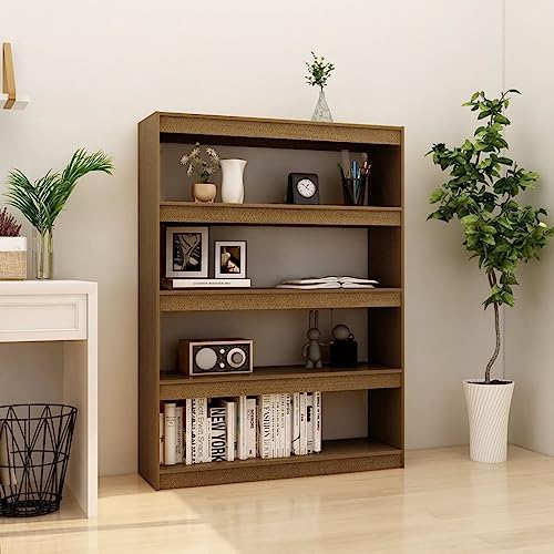 WRJENFSC Bücherregal Raumteiler aus Massivholz Kiefer 100x30x135,5 cm Schmal Hoch in Honigbraun Vielseitig für Wohnzimmer Büro oder Dekoration WRJENFSC Bücherregal Raumteiler aus Massivholz Kiefer 100x30x135,5 cm Schmal Hoch in Honigbraun Vielseitig für Wohnzimmer Büro oder Dekoration von WRJENFSC
