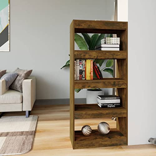 WRJENFSC Bücherregal Raumteiler in Räuchereiche Holzwerkstoff 60x30x135 cm Schmales Hochregal Elegantes Klassisches Design Robust für Wohnzimmer Flur als Raumteiler WRJENFSC Bücherregal Raumteiler in Räuchereiche Holzwerkstoff 60x30x135 cm Schmales Hochregal Elegantes Klassisches Design Robust für Wohnzimmer Flur als Raumteiler von WRJENFSC