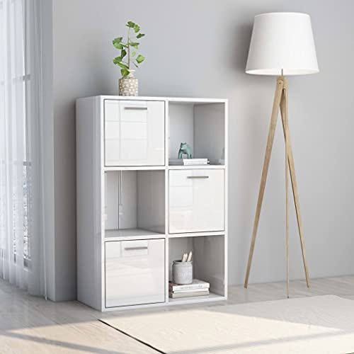 WRJENFSC Bücherregal Schmal Hochglanz-Weiß 60x29,5x90 cm Holzwerkstoff mit 6 Fächern für Aufbewahrung im Wohnzimmer Büro Kinderzimmer Stabiles Design WRJENFSC Bücherregal Schmal Hochglanz-Weiß 60x29,5x90 cm Holzwerkstoff mit 6 Fächern für Aufbewahrung im Wohnzimmer Büro Kinderzimmer Stabiles Design von WRJENFSC