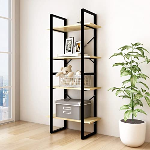 WRJENFSC Bücherregal Schrank 4 Böden Massivholz Kiefer 60x30x140 cm Industriell Design Wohnzimmer Lagerung von WRJENFSC