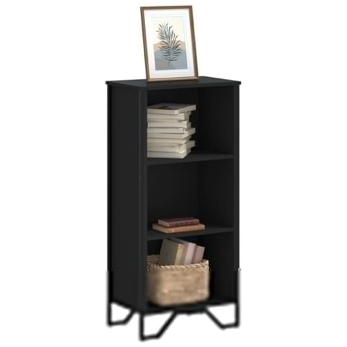 WRJENFSC Bücherregal Schwarz 50x31x106 cm Holzwerkstoff Bookcase Küchenregal Sideboard Wohnzimmer Cd Regal für Ankleidezimmer Küche Büro Badezimmer WRJENFSC Bücherregal Schwarz 50x31x106 cm Holzwerkstoff Bookcase Küchenregal Sideboard Wohnzimmer Cd Regal für Ankleidezimmer Küche Büro Badezimmer von WRJENFSC