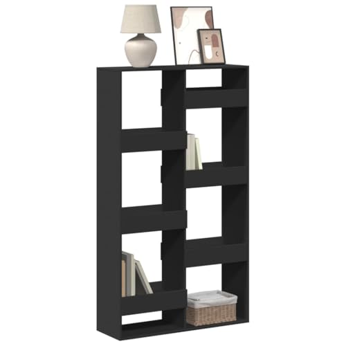 WRJENFSC Bücherregal Schwarz aus Holzwerkstoff 100x33x175 cm Hoch Schmal mit 8 Fächern Klassisches Design als Raumteiler für Wohnzimmer und Büro WRJENFSC Bücherregal Schwarz aus Holzwerkstoff 100x33x175 cm Hoch Schmal mit 8 Fächern Klassisches Design als Raumteiler für Wohnzimmer und Büro von WRJENFSC