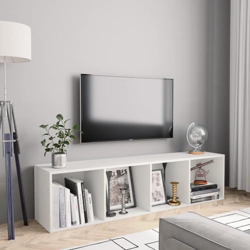 WRJENFSC Bücherregal Wandregal Weiß 143x30x36 cm mit 4 Fächern – Platzsparendes Regal für Wandmontage oder Bodenstellung im Wohnzimmer Bad Küche WRJENFSC Bücherregal Wandregal Weiß 143x30x36 cm mit 4 Fächern – Platzsparendes Regal für Wandmontage oder Bodenstellung im Wohnzimmer Bad Küche von WRJENFSC