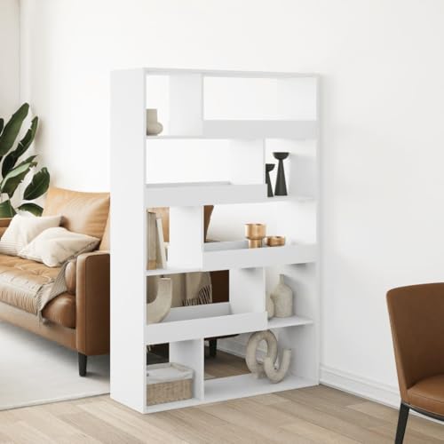 WRJENFSC Bücherregal Weiß Holzwerkstoff 100x33x156,5 cm mit 10 Fächern Klassisches Design für Wohnzimmer Büro als Raumteiler WRJENFSC Bücherregal Weiß Holzwerkstoff 100x33x156,5 cm mit 10 Fächern Klassisches Design für Wohnzimmer Büro als Raumteiler von WRJENFSC