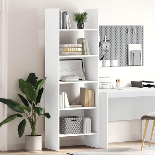 WRJENFSC Bücherregal Weiß Holzwerkstoff 60x35x180 cm 5 Fächer Modernes Design Schmaler Hochschrank für Wohnzimmer WRJENFSC Bücherregal Weiß Holzwerkstoff 60x35x180 cm 5 Fächer Modernes Design Schmaler Hochschrank für Wohnzimmer von WRJENFSC
