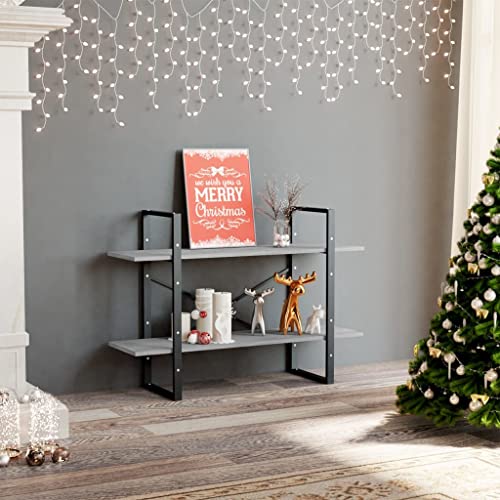 WRJENFSC Bücherregal mit 2 Fächern Betongrau 100x30x70 cm Holzwerkstoff Metall Industrielles Design Robust und Langlebig für Wohnzimmer WRJENFSC Bücherregal mit 2 Fächern Betongrau 100x30x70 cm Holzwerkstoff Metall Industrielles Design Robust und Langlebig für Wohnzimmer von WRJENFSC