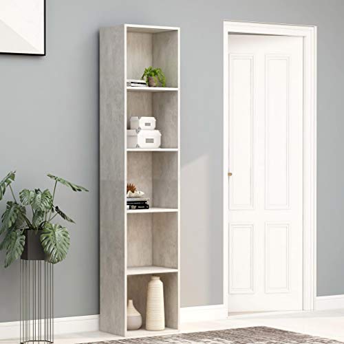 WRJENFSC Bücherregal schmal hoch Holzwerkstoff Betongrau 40x30x189cm mit 5 offenen Fächern Modernes Design für Wohnzimmer WRJENFSC Bücherregal schmal hoch Holzwerkstoff Betongrau 40x30x189cm mit 5 offenen Fächern Modernes Design für Wohnzimmer von WRJENFSC