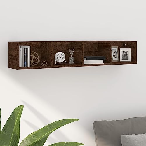 WRJENFSC CD-Wandregal Schwebend Braun Eichen-Optik 100x18x18 cm Holzwerkstoff für CDs DVDs Bücher Deko in Wohnzimmer Küche Badezimmer WRJENFSC CD-Wandregal Schwebend Braun Eichen-Optik 100x18x18 cm Holzwerkstoff für CDs DVDs Bücher Deko in Wohnzimmer Küche Badezimmer von WRJENFSC