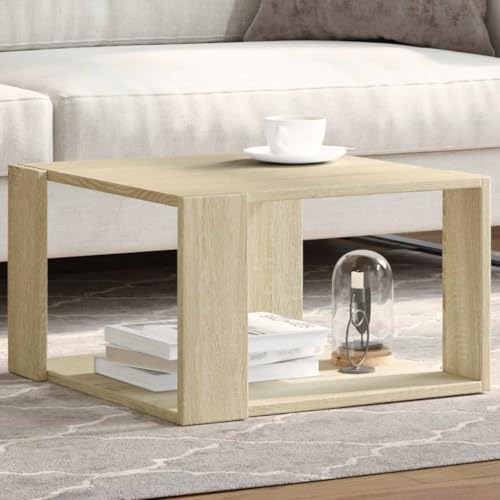 WRJENFSC Couchtisch Beistelltisch Sonoma-Eiche Holzwerkstoff 51,5x51,5x30 cm Quadrat mit Stauraum Robuste Tischplatte für Wohnzimmer Schlafzimmer WRJENFSC Couchtisch Beistelltisch Sonoma-Eiche Holzwerkstoff 51,5x51,5x30 cm Quadrat mit Stauraum Robuste Tischplatte für Wohnzimmer Schlafzimmer von WRJENFSC